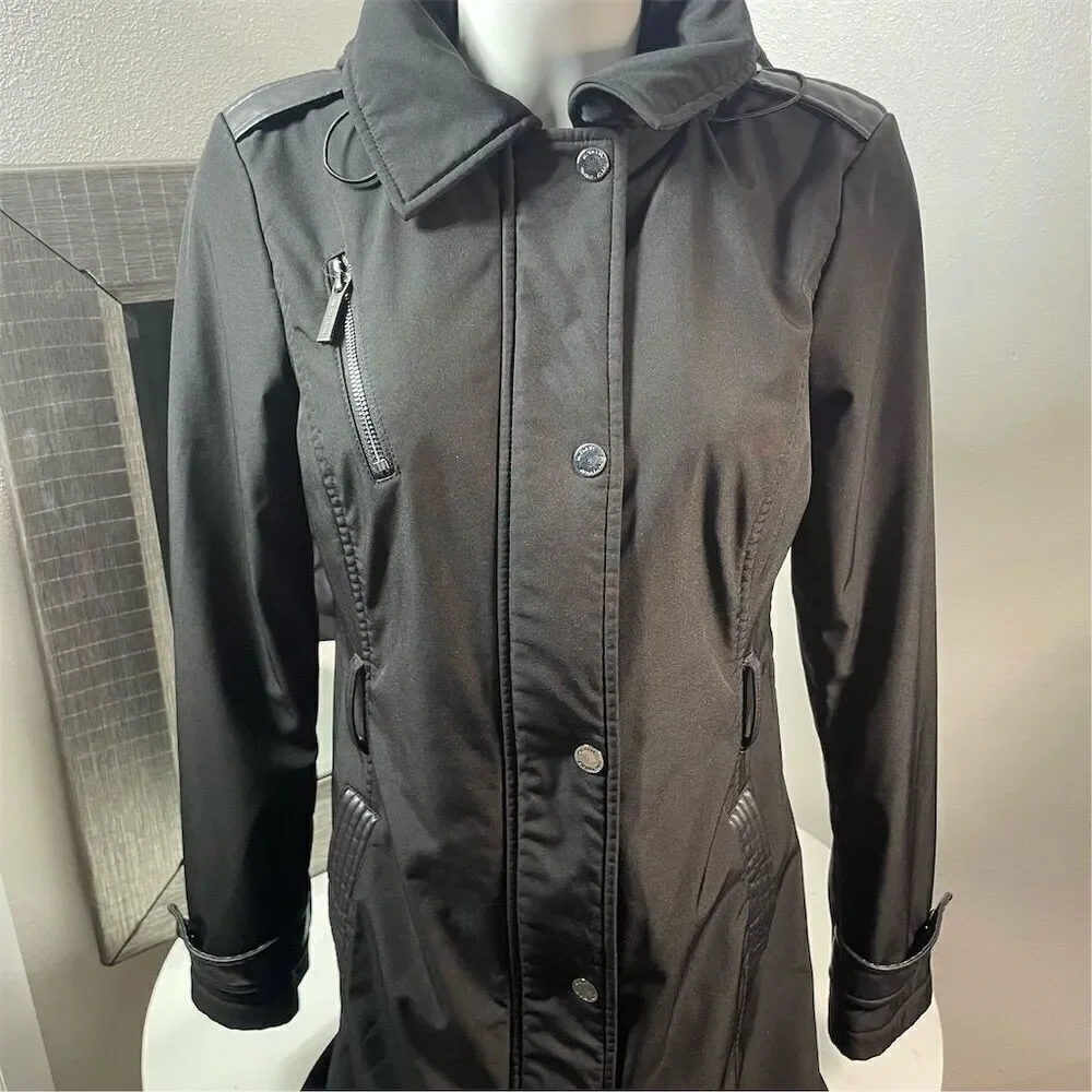 COPY - Michael Kors Women's Black Hooded Trench Coat Size S Long Sleeve